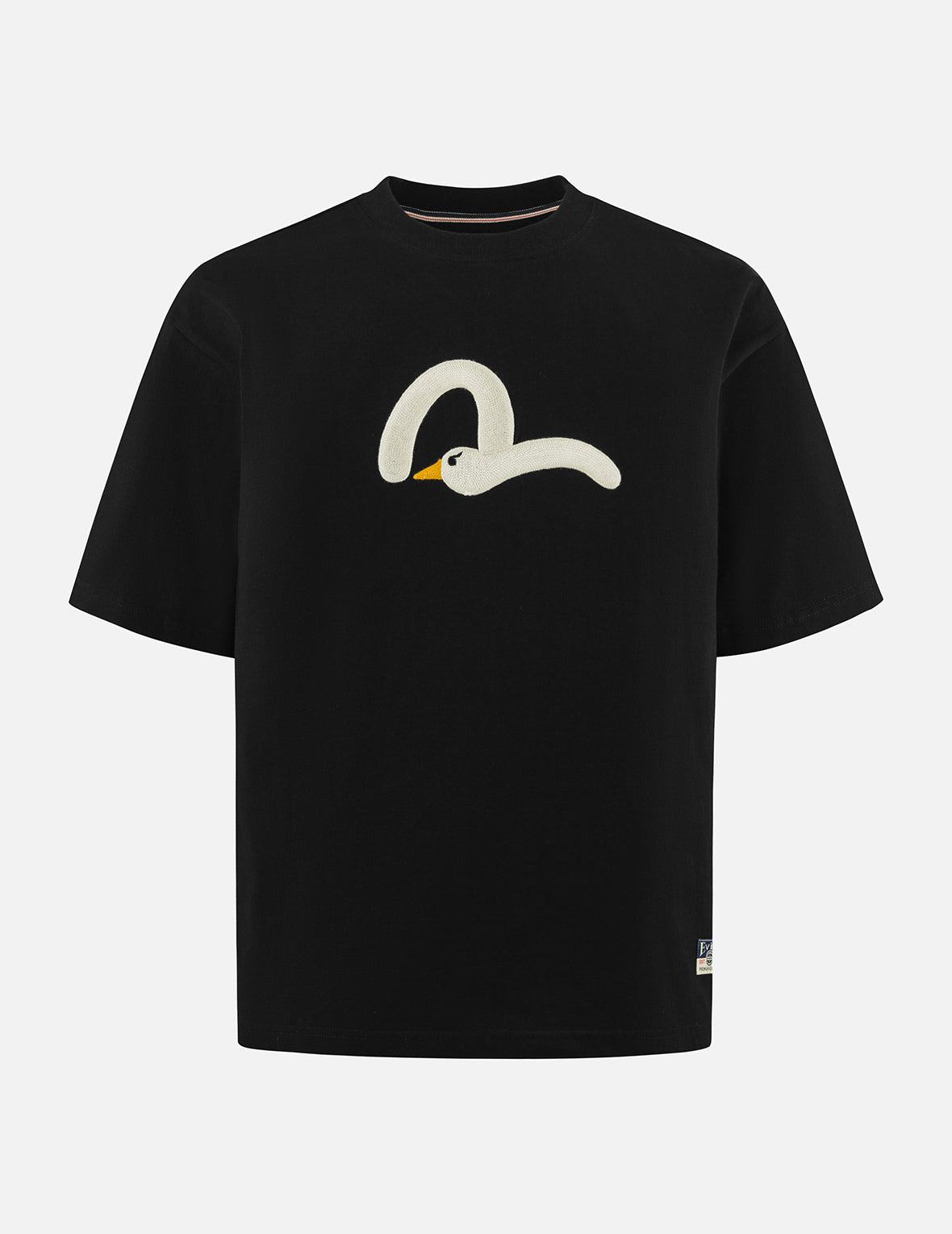 趣味海鸥刺绣宽版休闲T恤